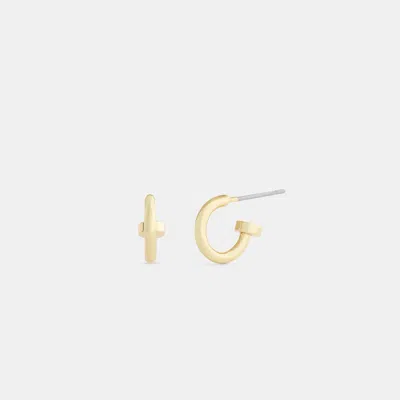 Coach Mini Hoop Earrings In Gold