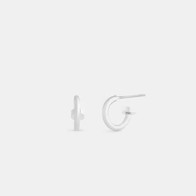 Coach Mini Hoop Earrings In Silver