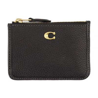 Coach Mini Id Skinny Card Case In Black