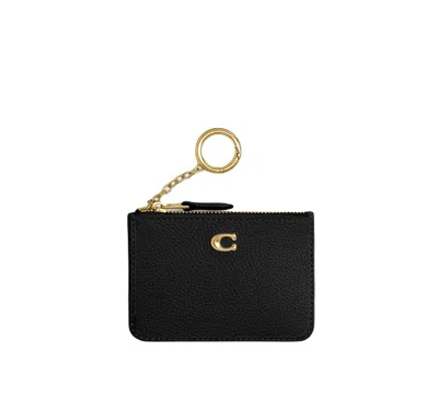 Coach Mini Id Skinny Wallet In Black