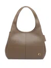 Coach Mini-logo Calfskin Shoulder Bag In Brown