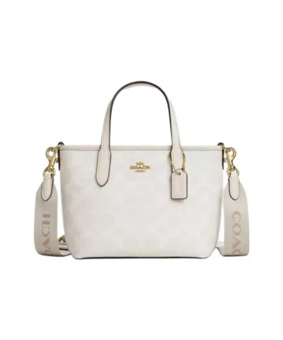 Coach Mini Pattern Shoulder Bag In White