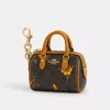Coach Mini Rowan Bag Charm In Signature Canvas With Floral Print