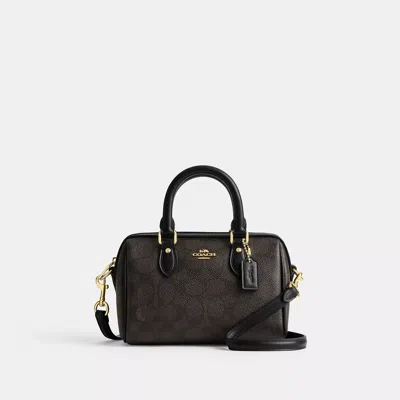 Coach Mini Rowan Crossbody Bag In Signature Canvas In Beige