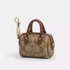 COACH MINI ROWAN SATCHEL BAG CHARM IN SIGNATURE CANVAS