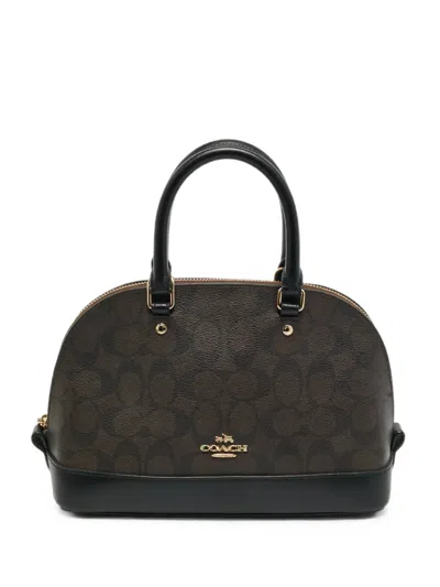Pre-owned Coach Mini Sierra Monogram Tote Bag In Brown