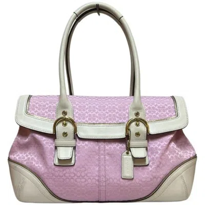 Pre-owned Coach Mini Signature Pink Handbag () In Multi