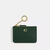 Coach Mini Skinny Id Case In Brass/hunter Green