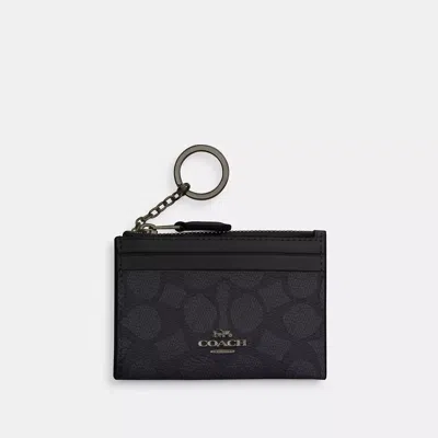 Coach Mini Skinny Id Case In Signature Canvas In Multi