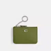 Coach Mini Skinny Id Case In Silver/dark Lime
