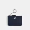 Coach Mini Skinny Id Case In Silver/dark Navy