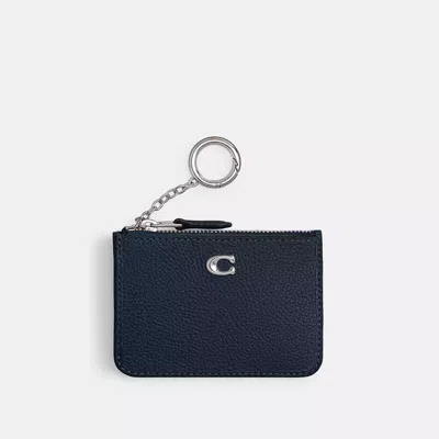 Coach Mini Skinny Id Case In Silver/dark Navy