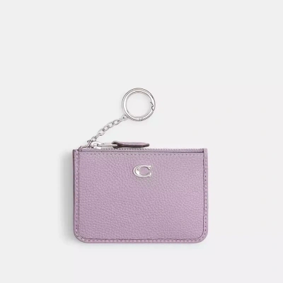 Coach Mini Skinny Id Case In Silver/soft Purple