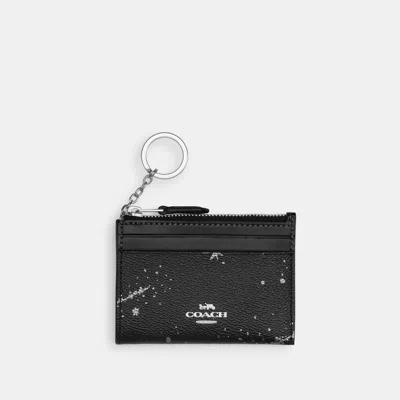Coach Mini Skinny Id Case With Star Print In Black