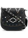 Coach Mini Studded Saddle Bag - Black In Black