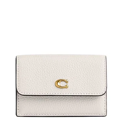 Coach Mini Trifold Leather Wallet In Neutral