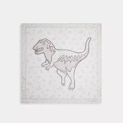 Coach Mini Vintage Rose Rexy Print Silk Square Scarf In Off White