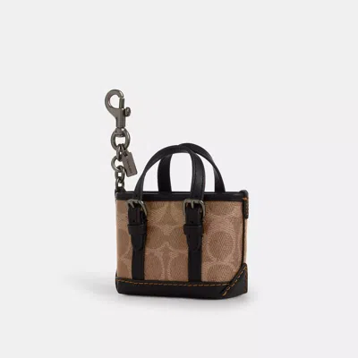 Coach Mini Warner Tote Bag Charm In Signature Canvas In Multi