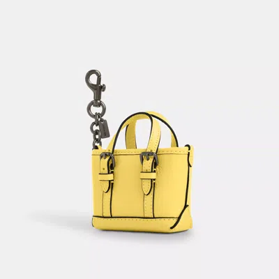 Coach Mini Warner Tote Bag Charm In Yellow