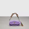 Coach Mini Wavy Dinky With Crossbody Strap In Croc Embossed Topia Leather In Purple