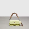 Coach Mini Wavy Dinky With Crossbody Strap In Croc Embossed Topia Leather In Green