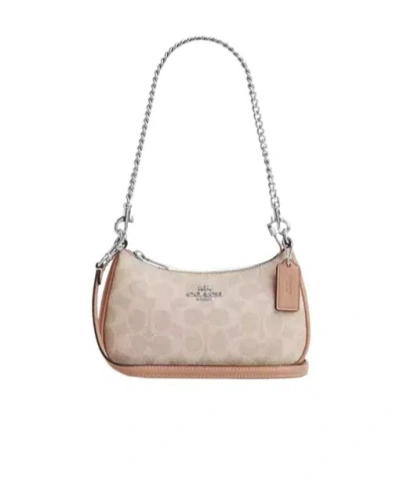 Coach Teri Shoulder Bag In Signature Canvas In Nude