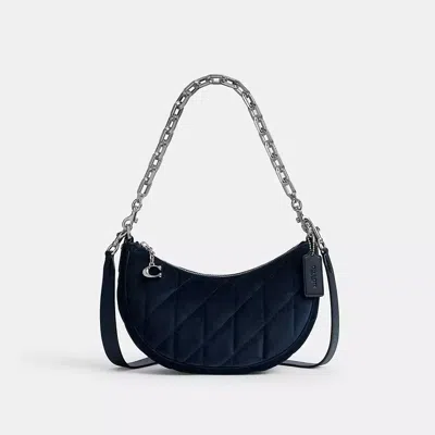 Coach Mira Shoulder Bag With Quilting In Silver/blue