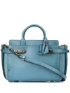 Coach Mixed Leather Double Swagger Satchel