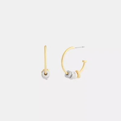 Coach Mixed Rondelle Hoop Earrings In Multi
