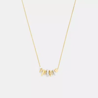 Coach Mixed Rondelle Pendant Necklace In Gold