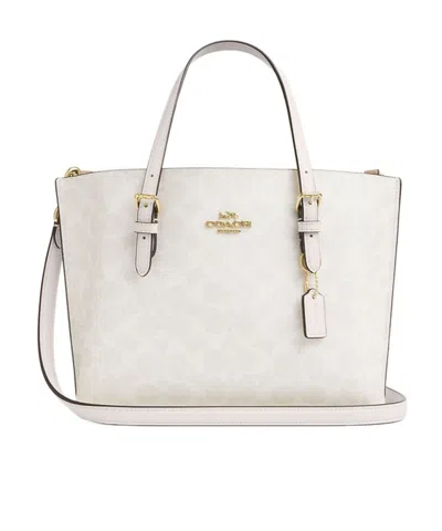 Coach Mollie Tote Bag 25 In Signature Canvas In White