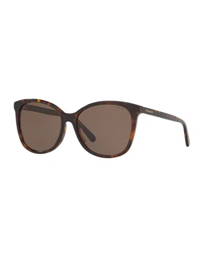 Coach Monochromatic Square Sunglasses In Dark Tort