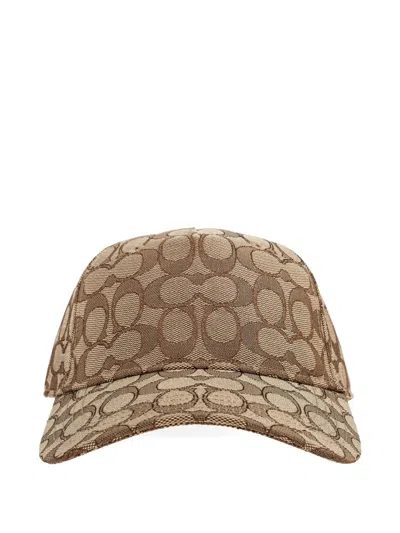 Coach Monogram-adjustable Cap In Brown