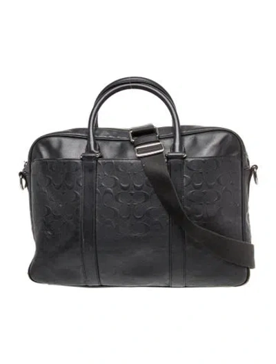 Pre-owned Coach Monogram Briefcase In Black