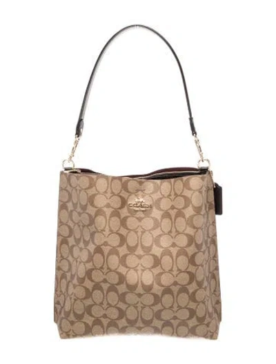Pre-owned Coach Monogram Bucket Bag W/ Tags In Neutral
