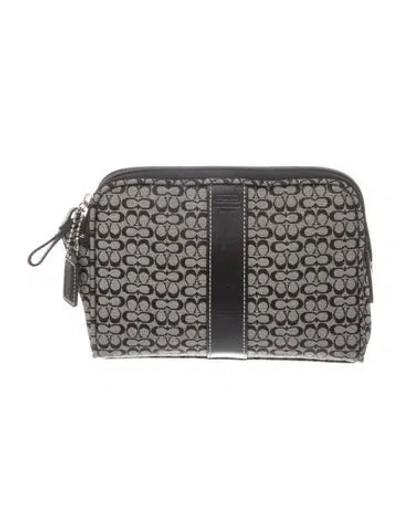 Pre-owned Coach Monogram Clutch In Gray