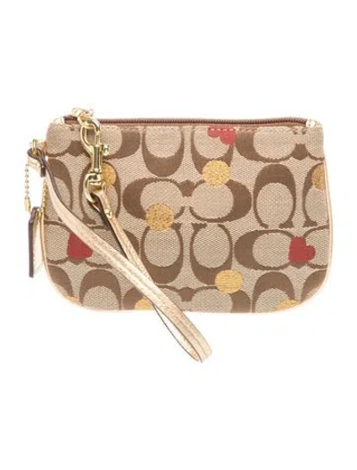 Pre-owned Coach Monogram Clutch In Neutral