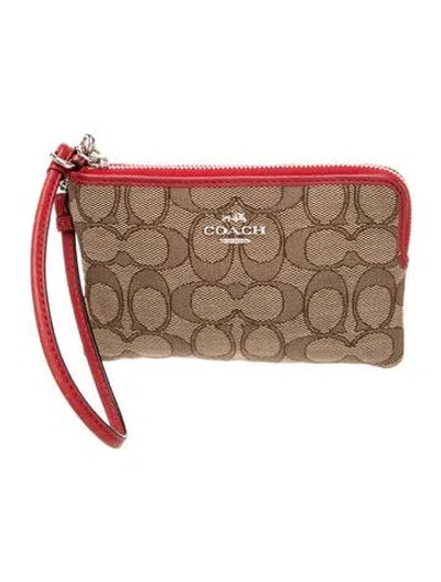 Pre-owned Coach Monogram Clutch In Neutral