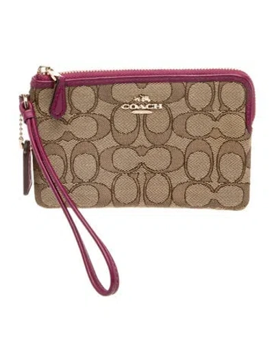 Pre-owned Coach Monogram Clutch In Neutral