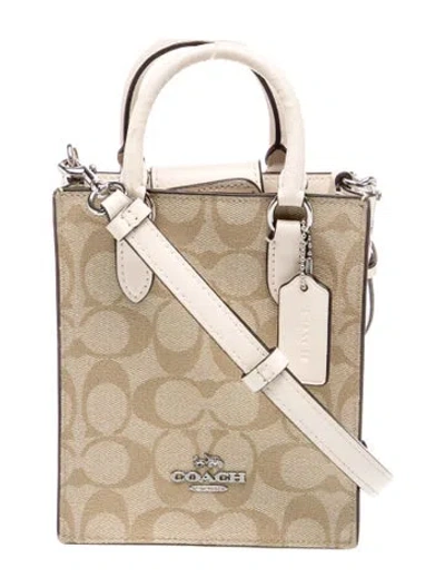 Pre-owned Coach Monogram Crossbody Bag In Neutral