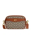 Coach Signature Textile Jacquard Camera Bag In Brown