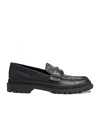Coach Monogram Jacquard Loafers In Black