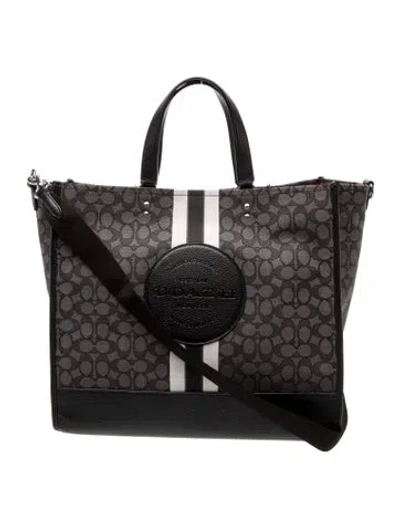 Pre-owned Coach Monogram Messenger Bag In Black