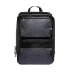 Coach Monogram-print Leather Backpack In Black