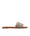 Coach Holly Signature Textile Jacquard Cocoa Burnished Amber Flat Mule