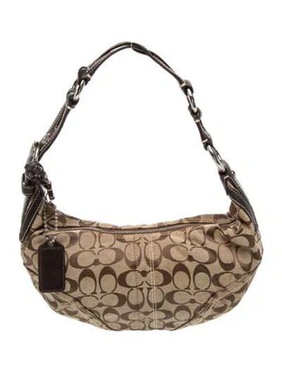Pre-owned Coach Monogram Shoulder Bag In Brown