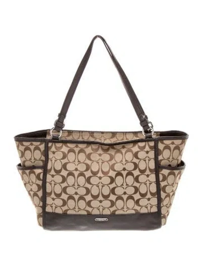 Pre-owned Coach Monogram Shoulder Bag In Brown