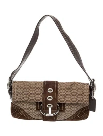 Pre-owned Coach Monogram Shoulder Bag In Brown