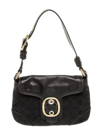 Pre-owned Coach Monogram Top Handle Bag In Black