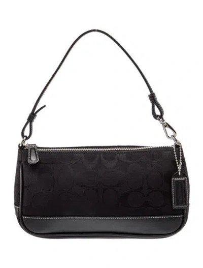 Pre-owned Coach Monogram Top Handle Bag In Black